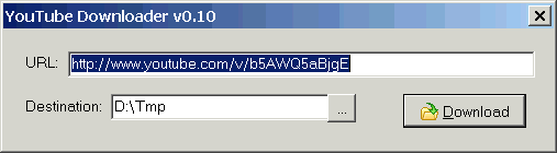 YouTube Downloader v0.10 - hlavní okno